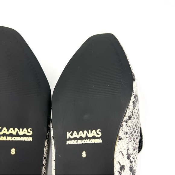 Kaanas Women's Berlin Black Gray Snakeskin Slides Mules Flats Shoes 8 NEW - Picture 11 of 13